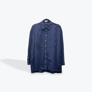 Madewell Deep Blue Collared Shirt Tunic